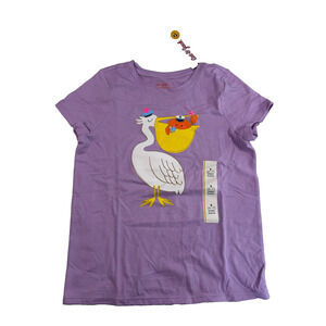 Cat & Jack Girls' Short Sleeve Pelican Graphic T-Shirt Lilac Size S Relaxed Fit